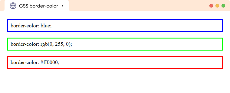 CSS Border Color Example CSS Border Color Example