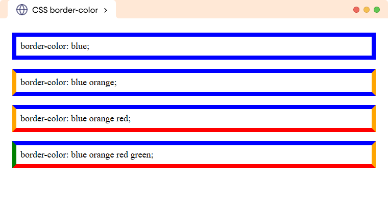 CSS Border Color Shorthand Example CSS Border Color Shorthand Example