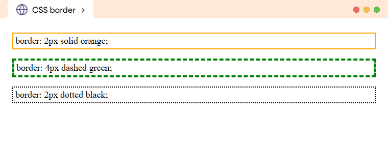 CSS Border Example CSS Border Example