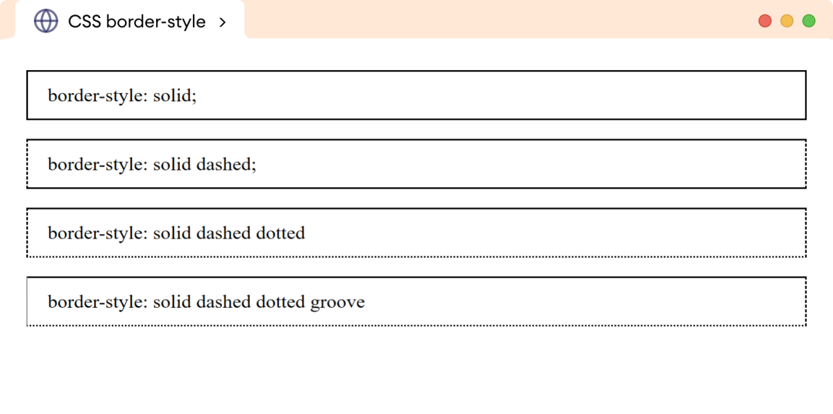 CSS Border Style Shorthand Example CSS Border Style Shorthand Example