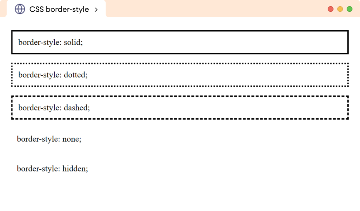 CSS Border Style Example CSS Border Style Example