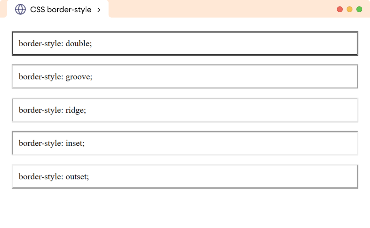 CSS Border Style Example CSS Border Style Example