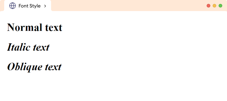 CSS Font Style CSS Font Style Description Image