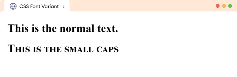 CSS Font Variant CSS Font Variant Description Image