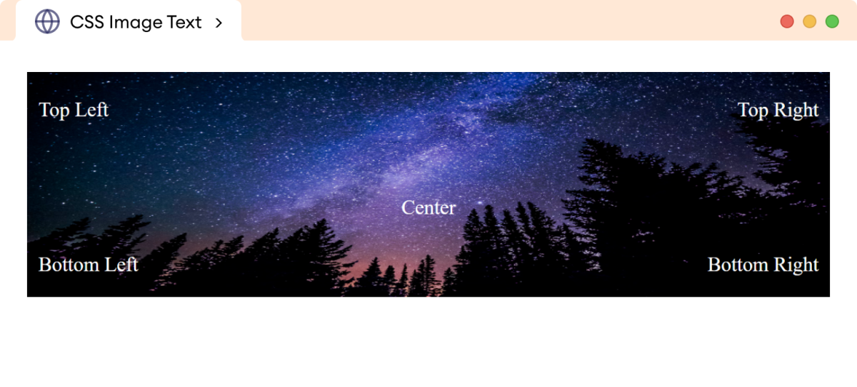 CSS Image Text Example CSS Image Text Example