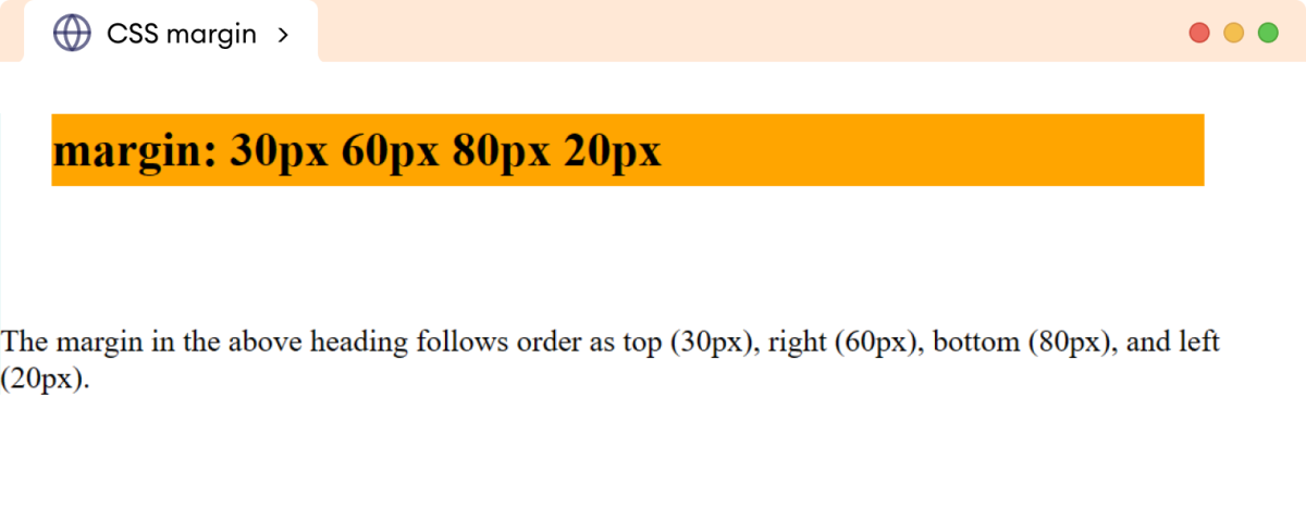 CSS Margin Shorthand Example CSS Margin Shorthand Example