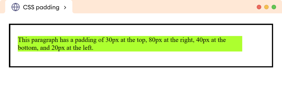 CSS Padding Individual Side Example CSS Padding Individual Side Example