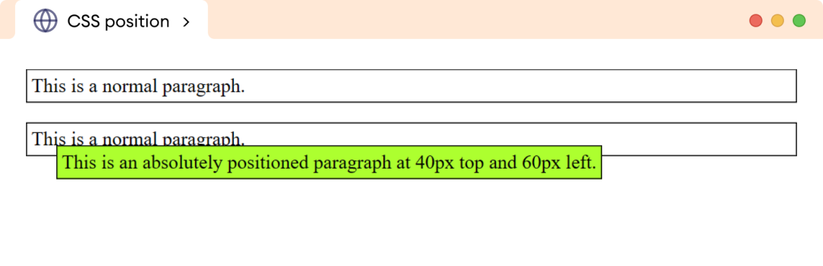 CSS Position Absolute Example CSS Position Absolute Example