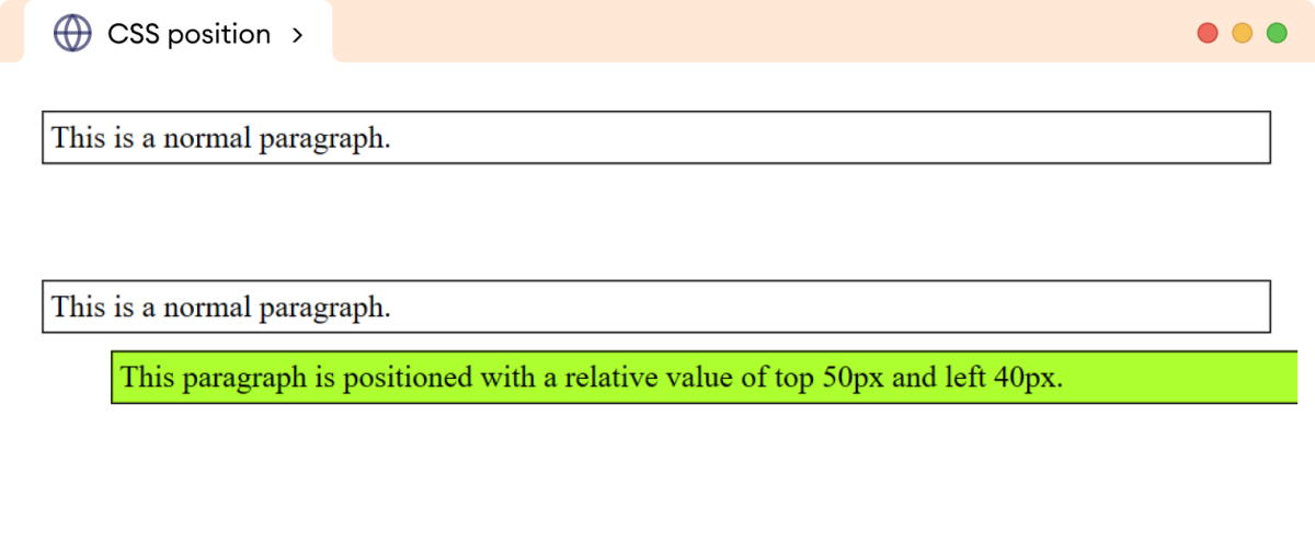 CSS Position Relative Example CSS Position Relative Example