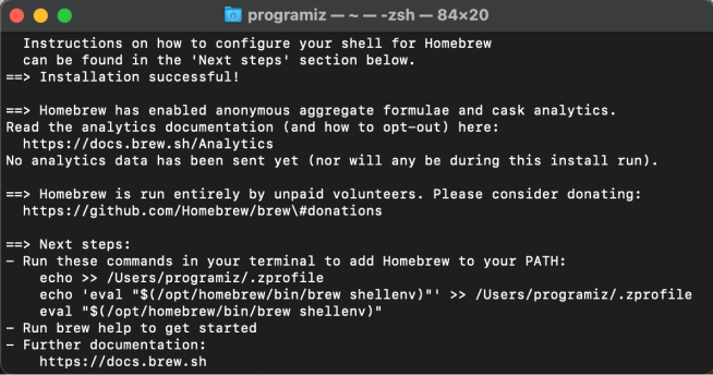 Homebrew Installation on Mac Homebrew Installation on Mac