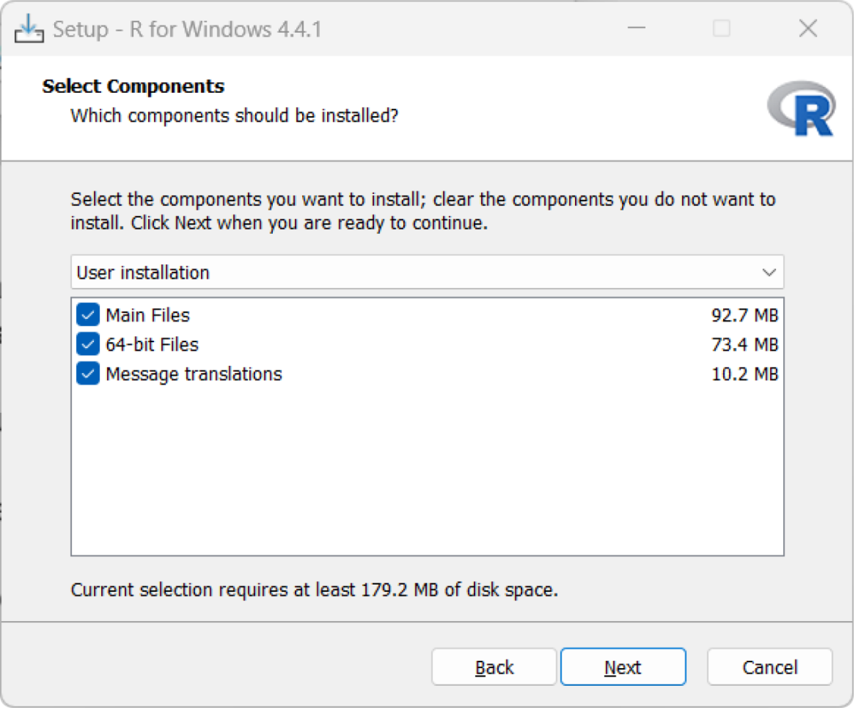 Select Components for Installation Select Components for Installation