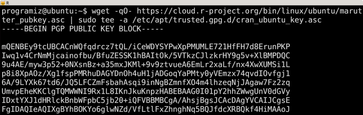 Add CRAN GPG Key on Ubuntu Add CRAN GPG Key on Ubuntu
