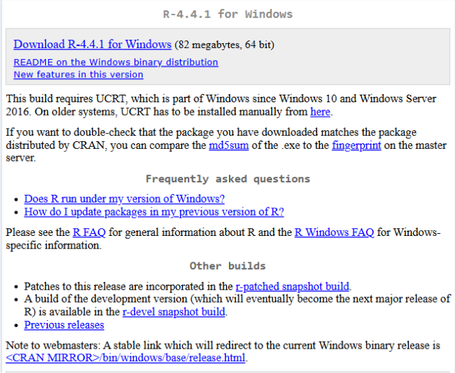 R Download Page R Download Page