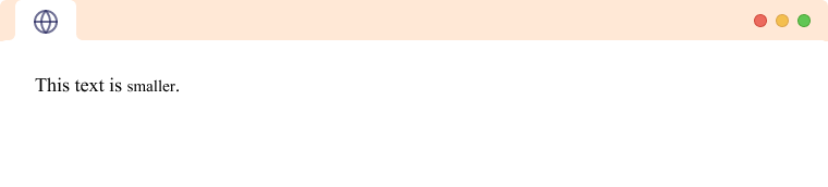 HTML Small tag Small text with