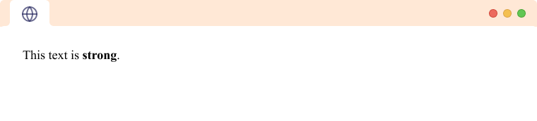 HTML Strong tag Bold text with