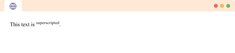 HTML Superscript tag Superscript text with