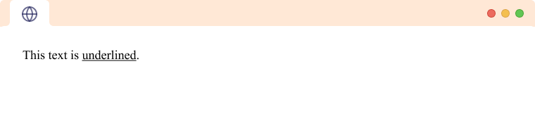HTML Underline tag Underlined text with
