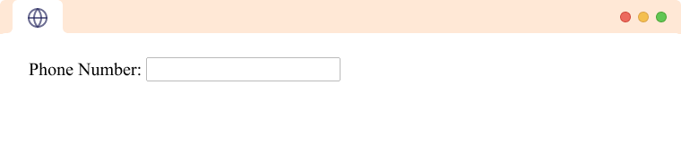 HTML Input type tel tag example An Input Tag type tel