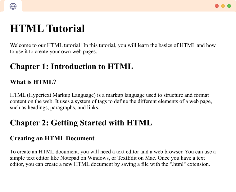 HTML Main tag Example Sample article with the main tag