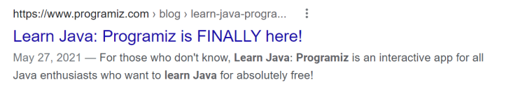 Good Title for SEO Example of good title