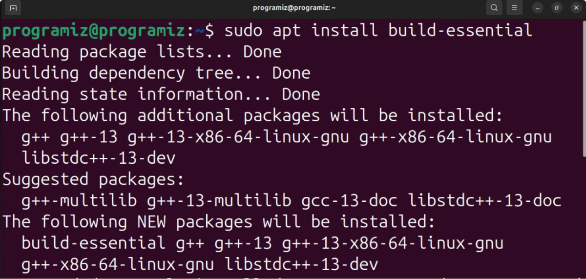 Install build- essential package on Ubuntu Install build- essential package on Ubuntu