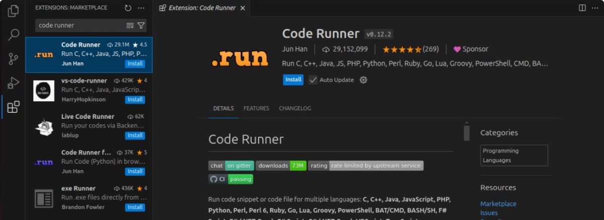 Code Runner Extension in VSCode Code Runner Extension in VSCode