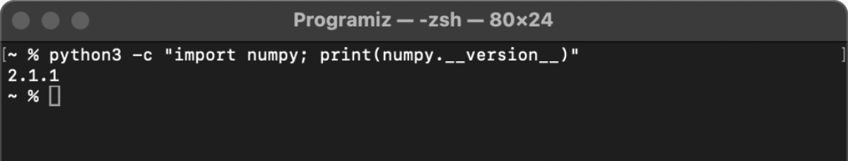 Verify NumPy Installation Verify NumPy Installation