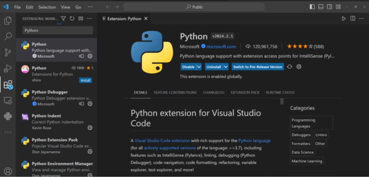 Python Extension in VSCode Python Extension in VSCode
