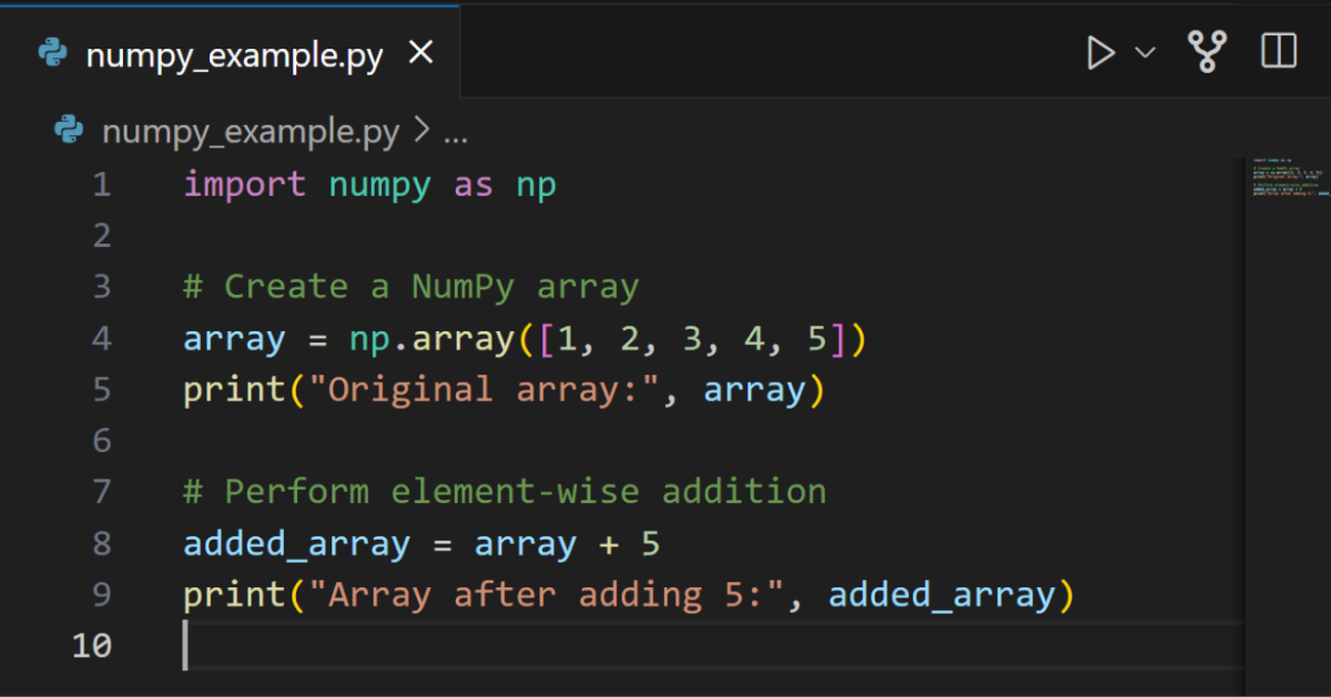 NumPy Run Program NumPy Run Program