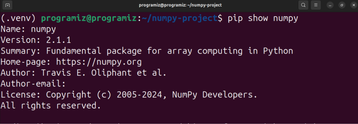 Verify NumPy Installation Verify NumPy Installation