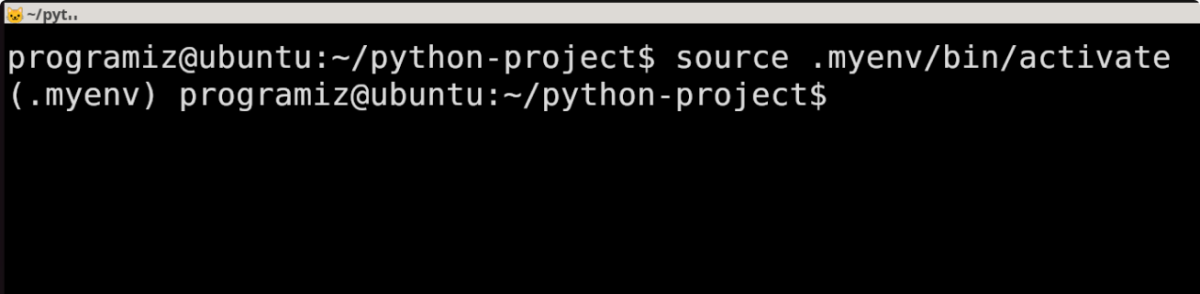 Activate the Python Virtual Environment Activate the Python Virtual Environment