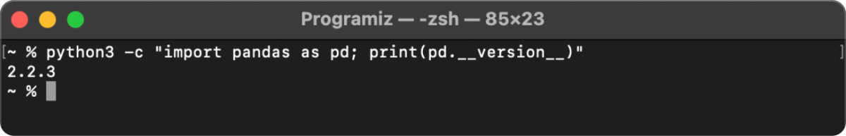 Verify pandas Installation Verify pandas Installation