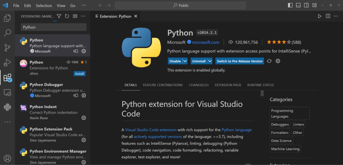 Python Extension in VSCode Python Extension in VSCode
