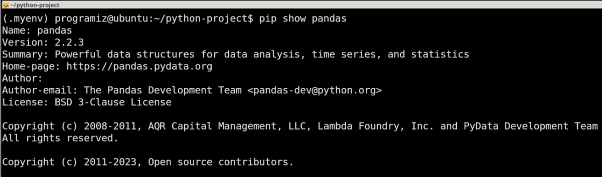 Verify Pandas Installation Verify Pandas Installation