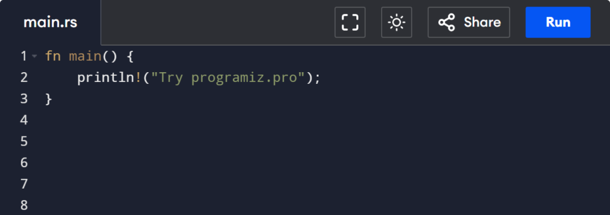 Online Rust Compiler Online Rust Compiler