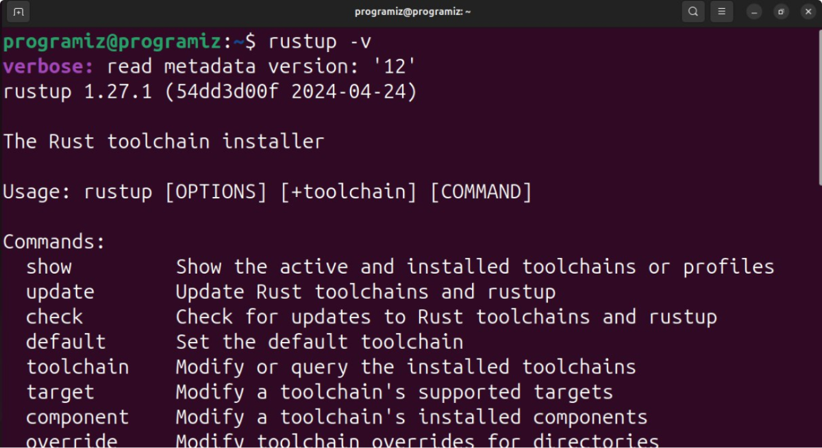 Rust Installation Verification for Linux Rust Installation Verification for Linux